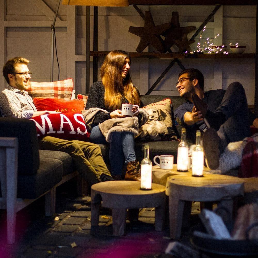 Eckelement des COPENHAGUE Gartensofas in Outdoor-Lounge-Setting – wetterfeste Luxusmöbel für den Außenbereich