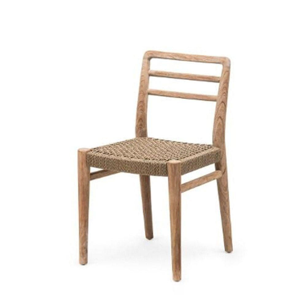Gartenstuhl JARED von Gommaire ohne Kissen – minimalistisches Design aus recyceltem Teakholz, ideal für moderne Terrassen und Outdoor-Essbereiche