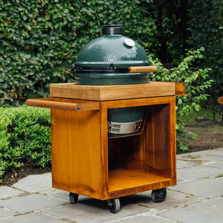 Kamado BGE Table Corten Pro 65 - Teakholz _ Ofyr _SKU O-K-T-65-PRO-TW-BGE